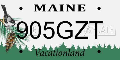 905GZT Maine License Plate