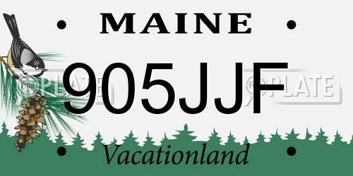 905JJF Maine License Plate