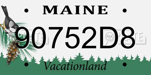90752D8 Maine License Plate