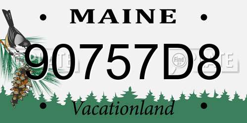 90757D8 Maine License Plate