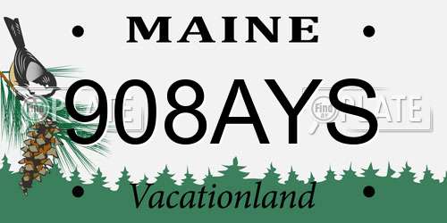908AYS Maine License Plate