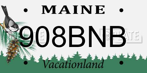 908BNB Maine License Plate