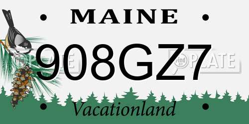 908GZ7 Maine License Plate