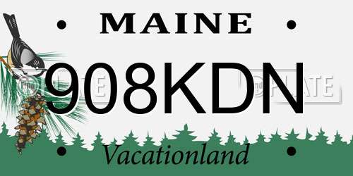 908KDN Maine License Plate