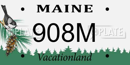 908M Maine License Plate
