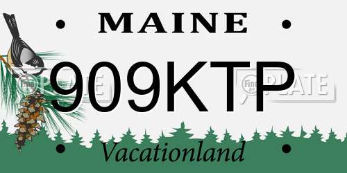 909KTP Maine License Plate