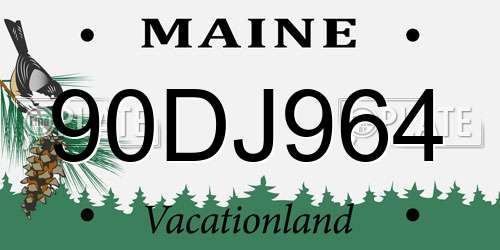 90DJ964 Maine License Plate