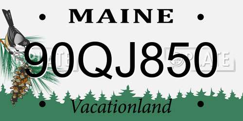 90QJ850 Maine License Plate