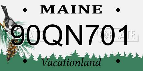 90QN701 Maine License Plate