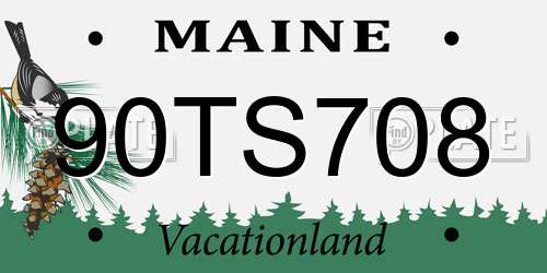 90TS708 Maine License Plate