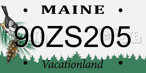 90ZS205 Maine License Plate