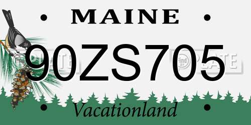 90ZS705 Maine License Plate