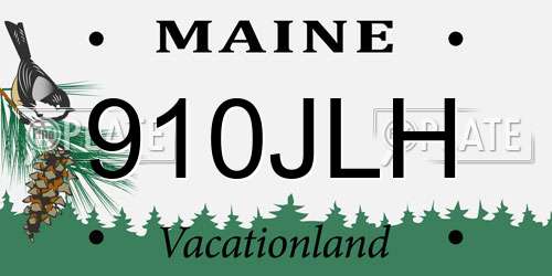 910JLH Maine License Plate