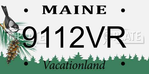 9112VR Maine License Plate
