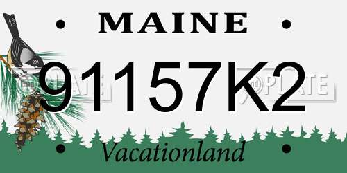 91157K2 Maine License Plate