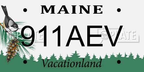911AEV Maine License Plate