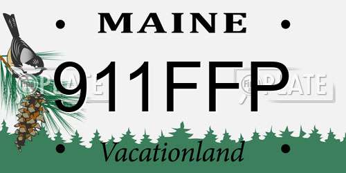 911FFP Maine License Plate