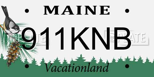 911KNB Maine License Plate
