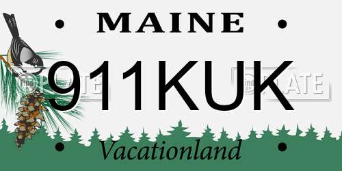 911KUK Maine License Plate