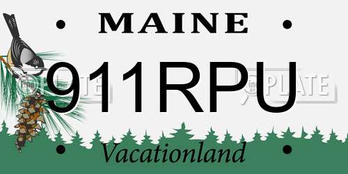 911RPU Maine License Plate