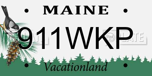 911WKP Maine License Plate