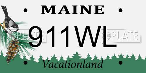 911WL Maine License Plate