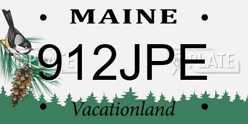 912JPE Maine License Plate