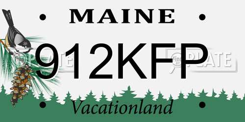 912KFP Maine License Plate