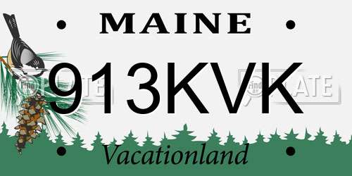 913KVK Maine License Plate