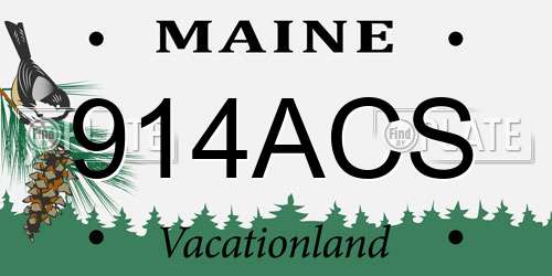 914ACS Maine License Plate