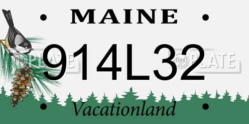 914L32 Maine License Plate