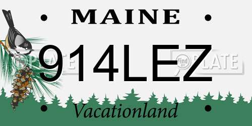 914LEZ Maine License Plate