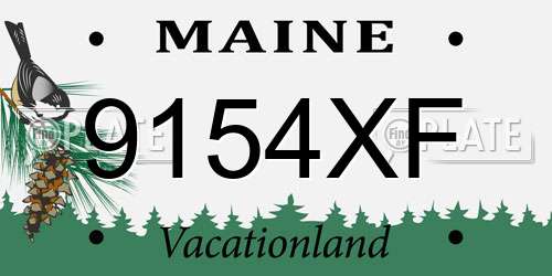 9154XF Maine License Plate