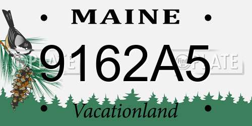 9162A5 Maine License Plate