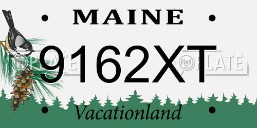 9162XT Maine License Plate