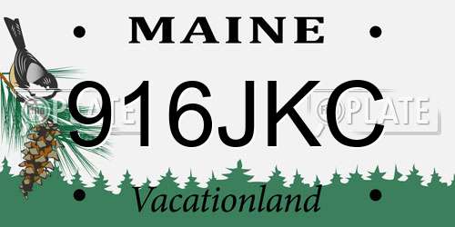 916JKC Maine License Plate