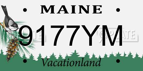 9177YM Maine License Plate
