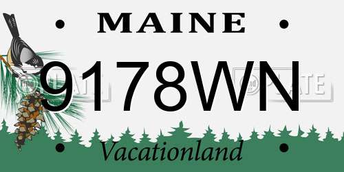 9178WN Maine License Plate