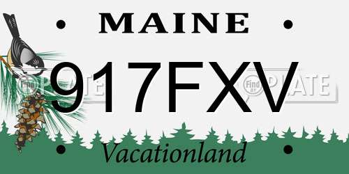 917FXV Maine License Plate
