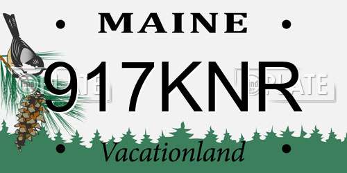 917KNR Maine License Plate