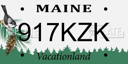 917KZK Maine License Plate