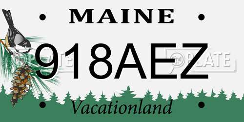 918AEZ Maine License Plate