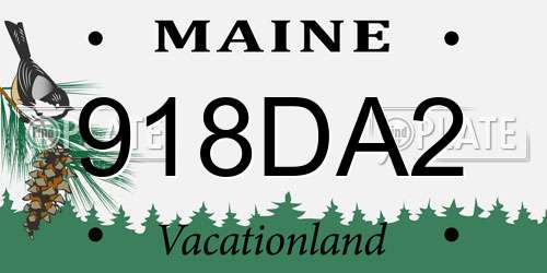 918DA2 Maine License Plate