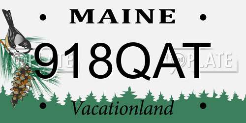 918QAT Maine License Plate
