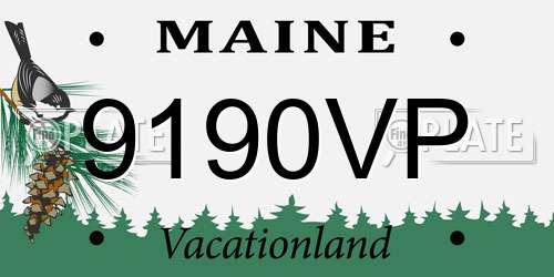 9190VP Maine License Plate