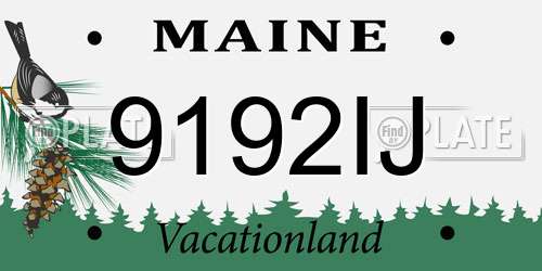 9192IJ Maine License Plate