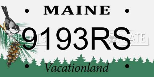 9193RS Maine License Plate