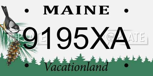 9195XA Maine License Plate