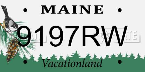9197RW Maine License Plate