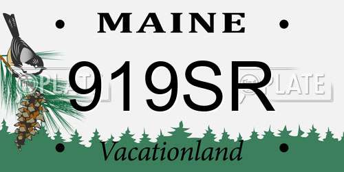 919SR Maine License Plate